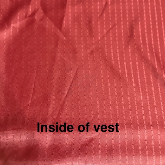 Blu Martini Mens Elegant Red and Black Brocade Vest Size 48R Button Down - Picture 6 of 14